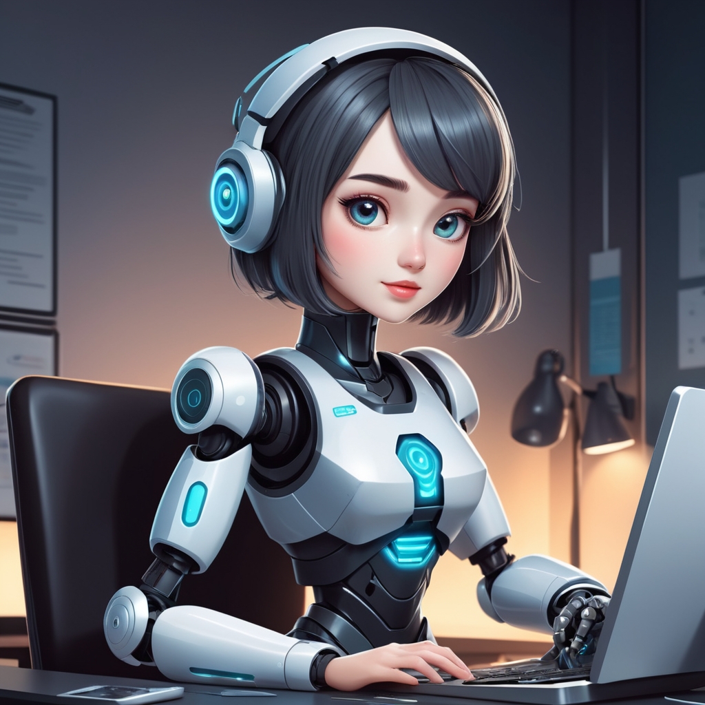 Default cute robot girl assistant 1